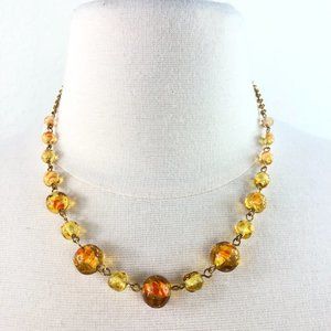 HOST PICK 🎊 Art Glass Choker Yellow & Orange, Handmade, Lamp Work Beads